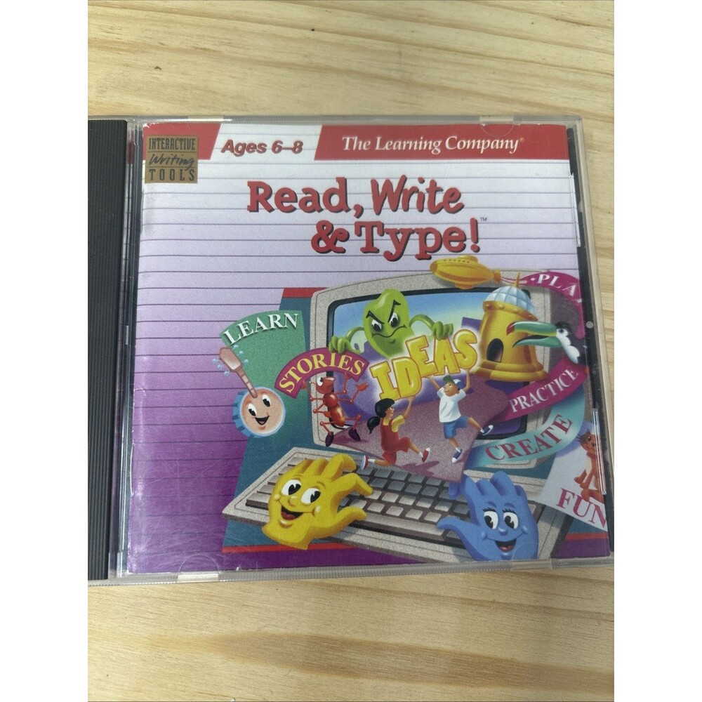 The Learning Company Read, Write & Type! Ages 6-8 PC/Mac CD-ROM Windows, Manual